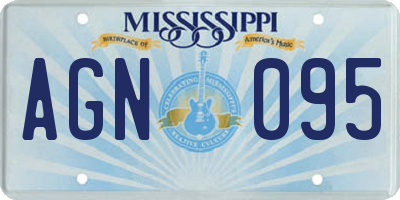 MS license plate AGN095
