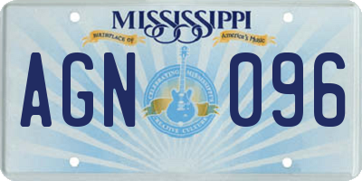 MS license plate AGN096