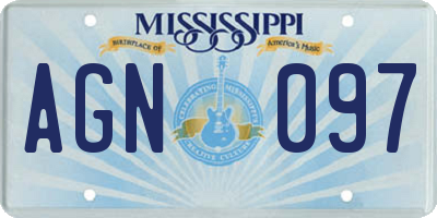 MS license plate AGN097