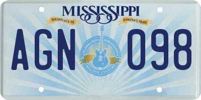 MS license plate AGN098