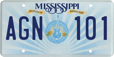 MS license plate AGN101