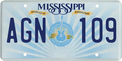 MS license plate AGN109