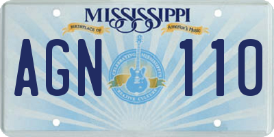 MS license plate AGN110
