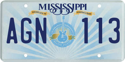 MS license plate AGN113