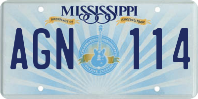 MS license plate AGN114