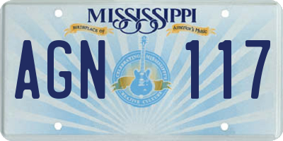 MS license plate AGN117