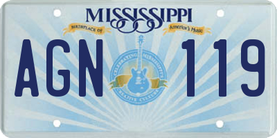 MS license plate AGN119