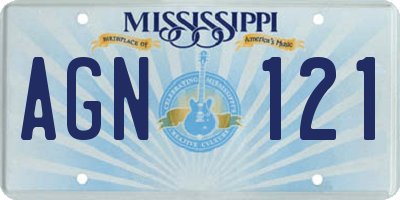 MS license plate AGN121
