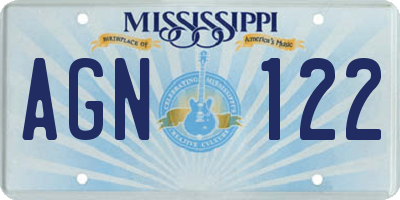MS license plate AGN122