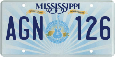 MS license plate AGN126