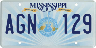 MS license plate AGN129