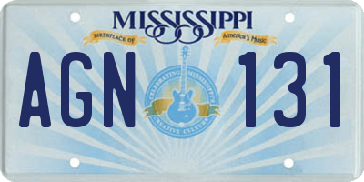 MS license plate AGN131