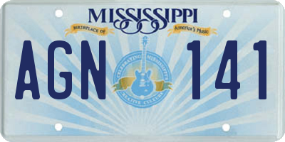 MS license plate AGN141