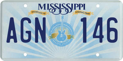 MS license plate AGN146