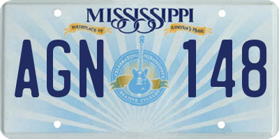 MS license plate AGN148