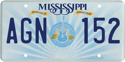 MS license plate AGN152