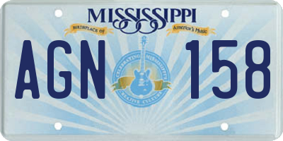 MS license plate AGN158