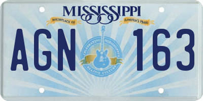 MS license plate AGN163
