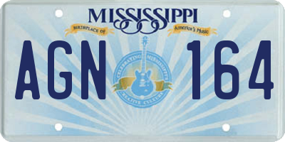 MS license plate AGN164