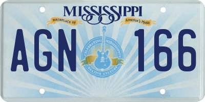 MS license plate AGN166