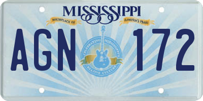 MS license plate AGN172