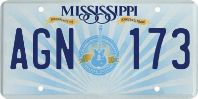 MS license plate AGN173