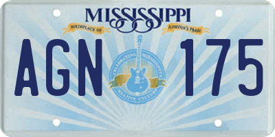 MS license plate AGN175