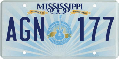 MS license plate AGN177