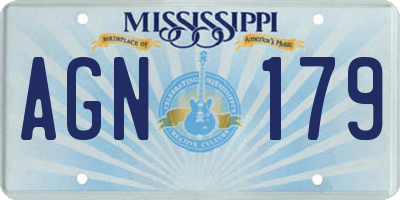 MS license plate AGN179