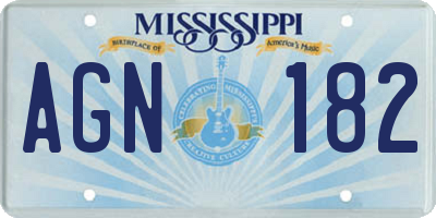 MS license plate AGN182