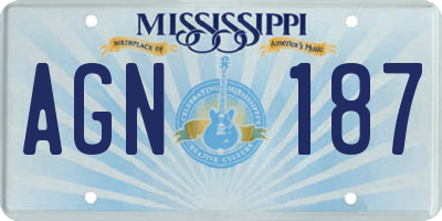 MS license plate AGN187