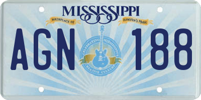 MS license plate AGN188