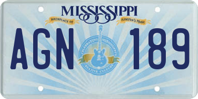 MS license plate AGN189