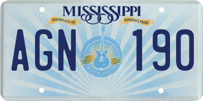 MS license plate AGN190