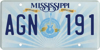 MS license plate AGN191