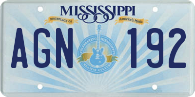 MS license plate AGN192