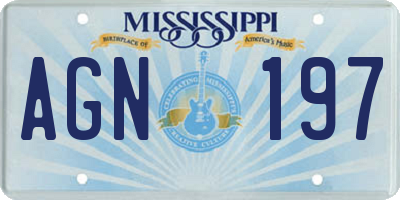 MS license plate AGN197