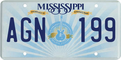 MS license plate AGN199