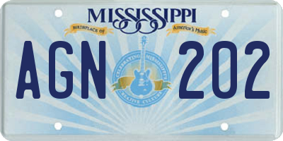 MS license plate AGN202