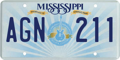 MS license plate AGN211