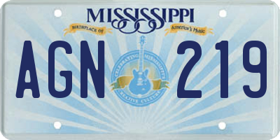 MS license plate AGN219