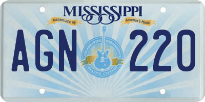 MS license plate AGN220