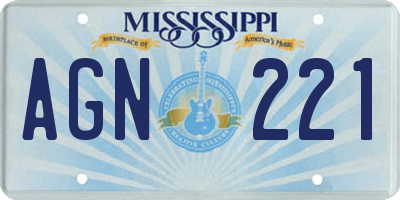 MS license plate AGN221