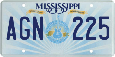 MS license plate AGN225