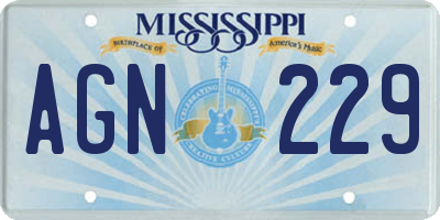 MS license plate AGN229