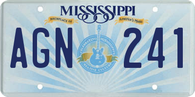 MS license plate AGN241