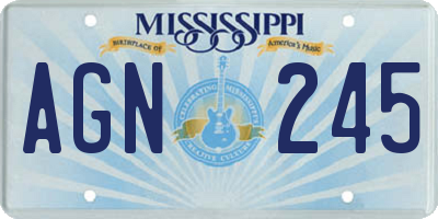 MS license plate AGN245