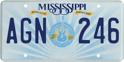 MS license plate AGN246