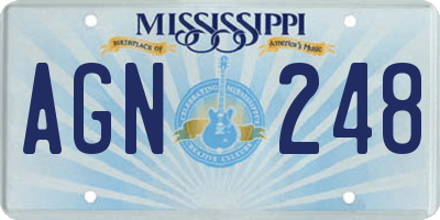 MS license plate AGN248