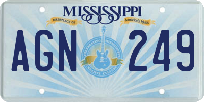 MS license plate AGN249